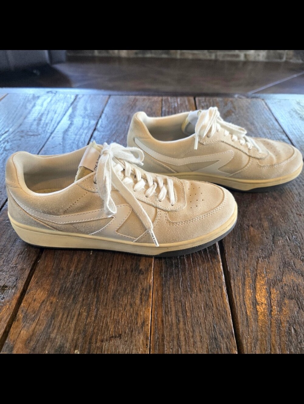 Rag & Bone Retro Court Sneakers Beige Suede Size 39/ US 9/ Made in Vietnam